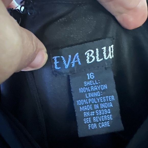 Eva Blue dress, size 16. Worn twice. Excellent condition. Very pretty - Picture 2 of 4